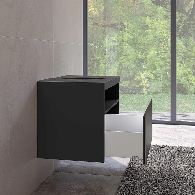 Тумба под раковину Keuco Stageline 80 32864970100 подвесная с подсветкой Вулканит