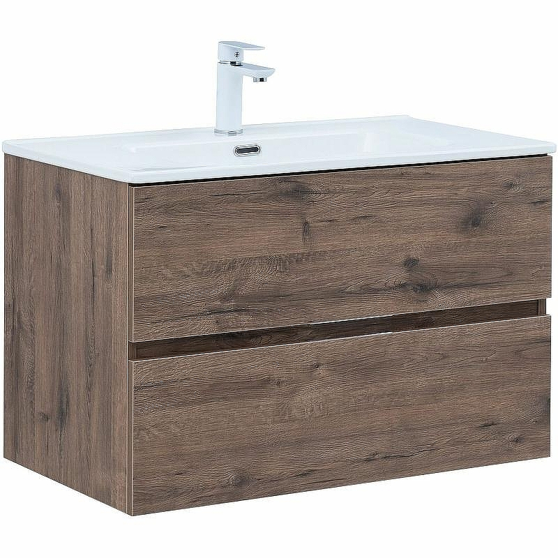 Тумба под раковину Aquanet Алвита New 80 334186 подвесная Дуб веллингтон табак, купить, цена, заказать, магазин, доставка, скидка, промокод, купить, цена, заказать, магазин, доставка, скидка, промокод