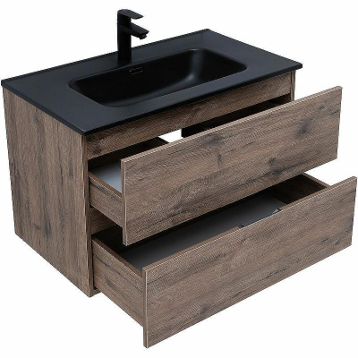 Тумба под раковину Aquanet Алвита New 80 334186 подвесная Дуб веллингтон табак