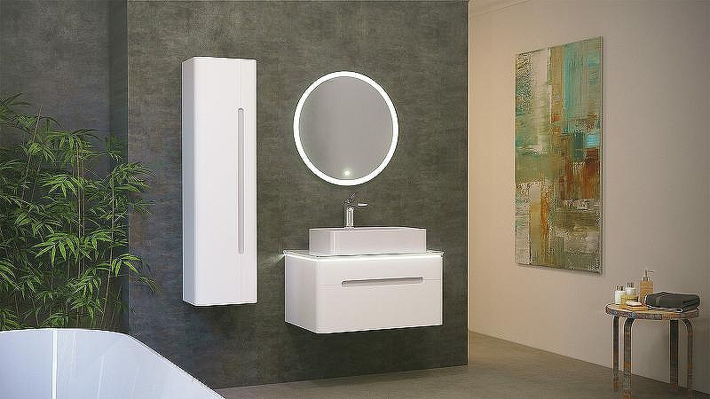 Зеркало Jorno Shine 65 Shi.02.65/W с подсветкой с сенсорным выключателем, купить, цена, заказать, магазин, доставка, скидка, промокод, купить, цена, заказать, магазин, доставка, скидка, промокод