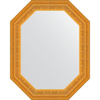 Зеркало Evoform Octagon 59x74 BY 7134 в багетной раме - Сусальное золото 80, купить, цена, заказать, магазин, доставка, скидка, промокод, купить, цена, заказать, магазин, доставка, скидка, промокод