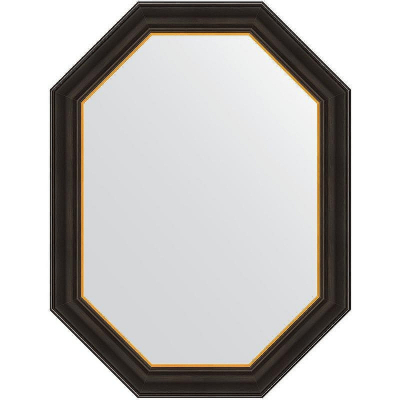 Зеркало Evoform Polygon 83х63 BY 7287 в багетной раме - Черное дерево с золотом 71