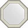 Зеркало Evoform Octagon 64x64 BY 7440 в багетной раме - Белая кожа с хромом 78, купить, цена, заказать, магазин, доставка, скидка, промокод, купить, цена, заказать, магазин, доставка, скидка, промокод