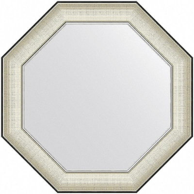 Зеркало Evoform Octagon 64x64 BY 7440 в багетной раме - Белая кожа с хромом 78