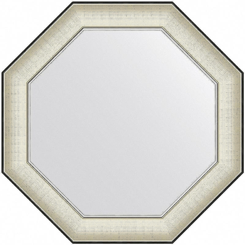 Зеркало Evoform Octagon 64x64 BY 7440 в багетной раме - Белая кожа с хромом 78, купить, цена, заказать, магазин, доставка, скидка, промокод, купить, цена, заказать, магазин, доставка, скидка, промокод