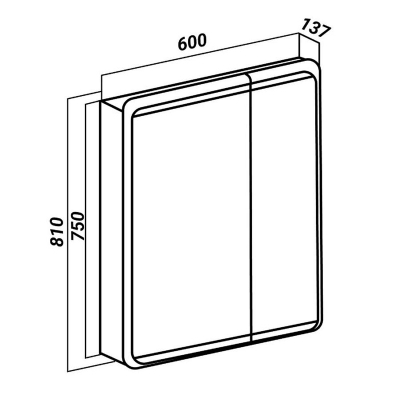 Зеркальный шкаф Runo Эрика 60 00-00004153 Белый