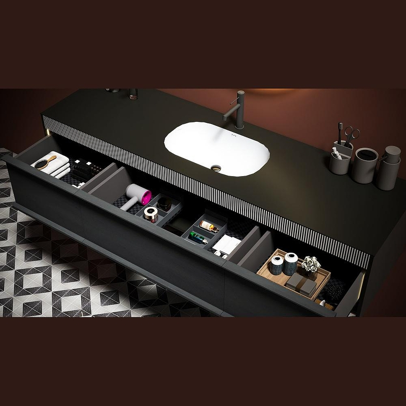 Тумба с раковиной Black&White Universe  U950.1600 160 9501600 подвесная Antique Grey, купить, цена, заказать, магазин, доставка, скидка, промокод, купить, цена, заказать, магазин, доставка, скидка, промокод