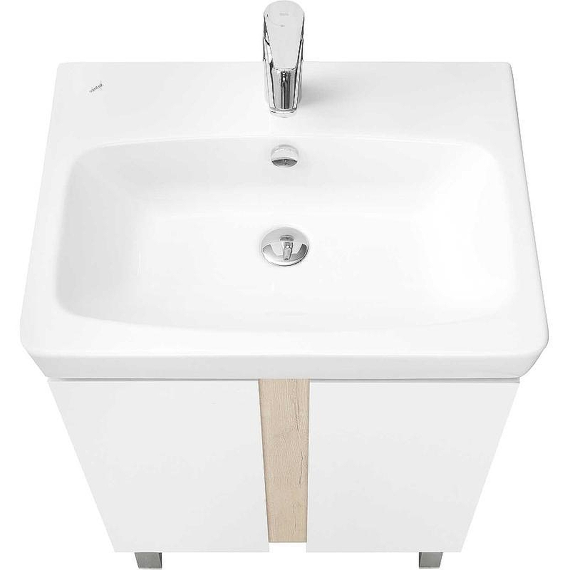 Тумба под раковину Aquaton Кантри 60 1A257401AHB20 Белая глянцевая Дуб верона, купить, цена, заказать, магазин, доставка, скидка, промокод, купить, цена, заказать, магазин, доставка, скидка, промокод