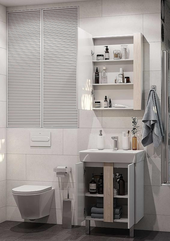 Тумба под раковину Aquaton Кантри 60 1A257401AHB20 Белая глянцевая Дуб верона, купить, цена, заказать, магазин, доставка, скидка, промокод, купить, цена, заказать, магазин, доставка, скидка, промокод