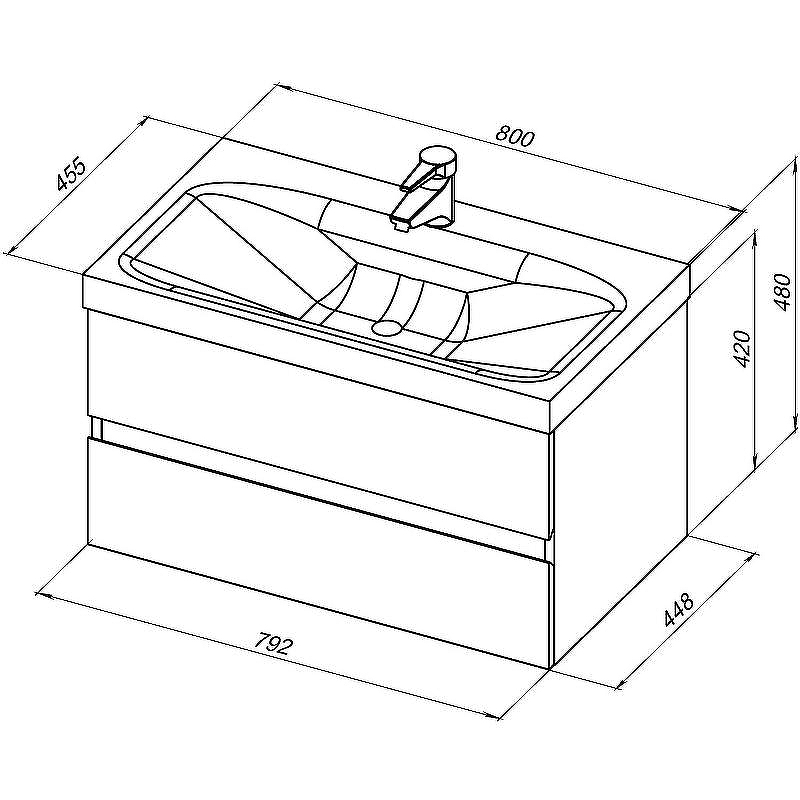 Тумба под раковину Aquanet Беркли 80 254290 подвесная Белый Дуб рошелье, купить, цена, заказать, магазин, доставка, скидка, промокод, купить, цена, заказать, магазин, доставка, скидка, промокод
