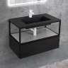 Тумба Cezares Cadro 80 CADRO-80-1C-SO-NR-BLUM подвесная Черная матовая, купить, цена, заказать, магазин, доставка, скидка, промокод, купить, цена, заказать, магазин, доставка, скидка, промокод