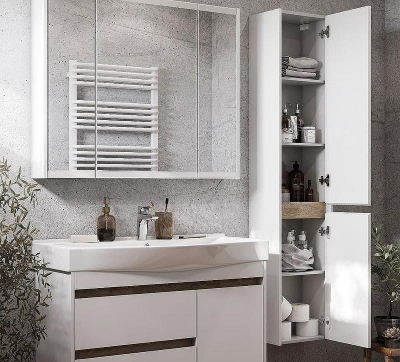 Шкаф пенал Aquaton Нортон 34 R 1A249403NT01R подвесной Белый глянец