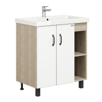 Тумба под раковину Onika Тимбер 70 107056 цвет Дуб сонома Белый матовый, купить, цена, заказать, магазин, доставка, скидка, промокод, купить, цена, заказать, магазин, доставка, скидка, промокод