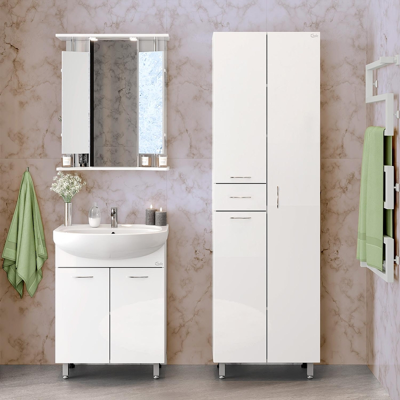 Шкаф пенал Onika Модерн 52 405209 с бельевой корзиной цвет Белый, купить, цена, заказать, магазин, доставка, скидка, промокод, купить, цена, заказать, магазин, доставка, скидка, промокод