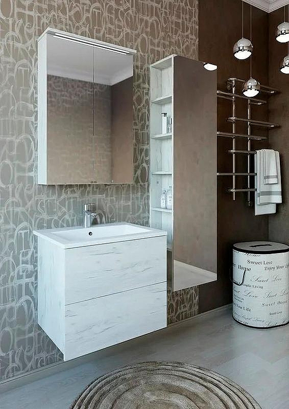 Зеркальный шкаф Sanflor Чикаго 60 С08222 с подсветкой Дуб крафт белый, купить, цена, заказать, магазин, доставка, скидка, промокод, купить, цена, заказать, магазин, доставка, скидка, промокод