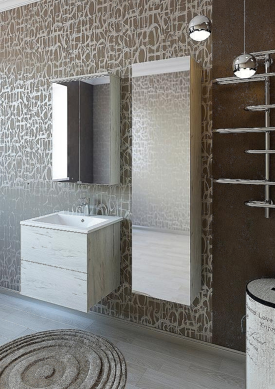 Зеркальный шкаф Sanflor Чикаго 60 С08222 с подсветкой Дуб крафт белый, купить, цена, заказать, магазин, доставка, скидка, промокод, купить, цена, заказать, магазин, доставка, скидка, промокод