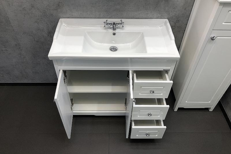 Тумба с раковиной Comforty Тбилиси 90 00003132630 Белая, купить, цена, заказать, магазин, доставка, скидка, промокод, купить, цена, заказать, магазин, доставка, скидка, промокод