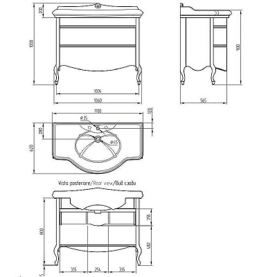 Тумба под раковину Migliore Impero 110 25964 Орех