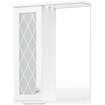 Зеркало со шкафом Volna Milena 55 L zsMLN55.L-01 с подсветкой Белое