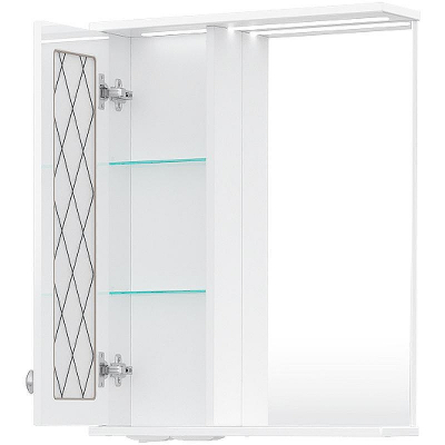 Зеркало со шкафом Volna Milena 55 L zsMLN55.L-01 с подсветкой Белое