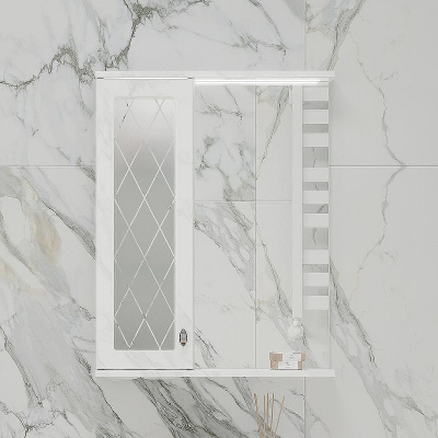 Зеркало со шкафом Volna Milena 55 L zsMLN55.L-01 с подсветкой Белое