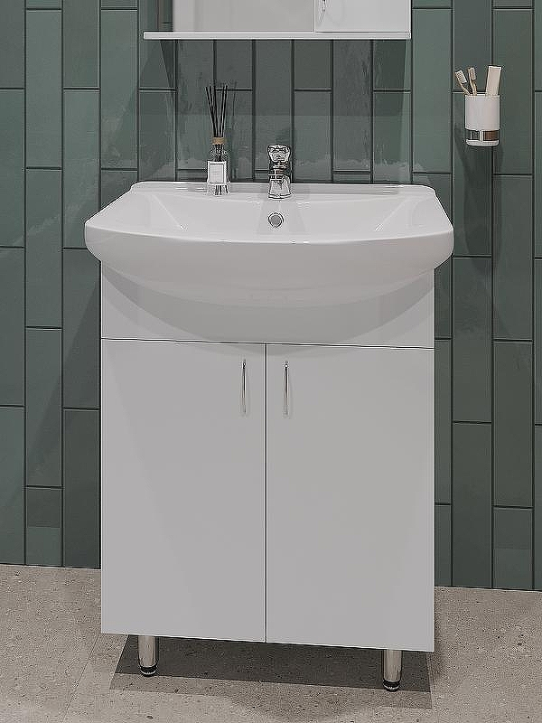 Тумба с раковиной Orange Лайт 60 LA-60TUW+GR Белый глянец, купить, цена, заказать, магазин, доставка, скидка, промокод, купить, цена, заказать, магазин, доставка, скидка, промокод