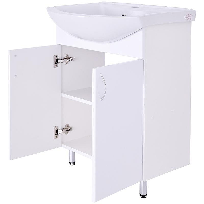 Тумба с раковиной Orange Лайт 60 LA-60TUW+GR Белый глянец, купить, цена, заказать, магазин, доставка, скидка, промокод, купить, цена, заказать, магазин, доставка, скидка, промокод