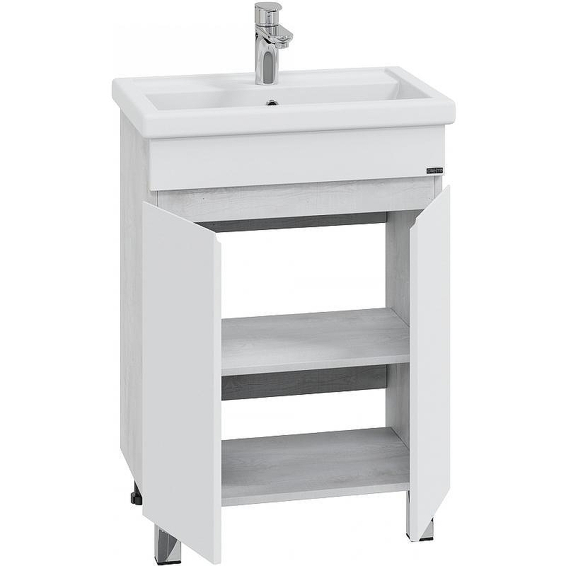 Тумба под раковину СанТа Марс 60 700408 Белая Светлое дерево, купить, цена, заказать, магазин, доставка, скидка, промокод, купить, цена, заказать, магазин, доставка, скидка, промокод