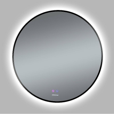 Зеркало Grossman Cosmo-норма Black 70 1970702 с подсветкой Черное с сенсорным выключателем и подогревом