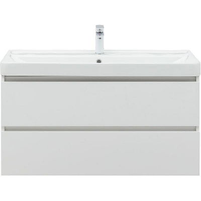 Тумба под раковину Aquanet Вега 100 316655 подвесная Белый глянец