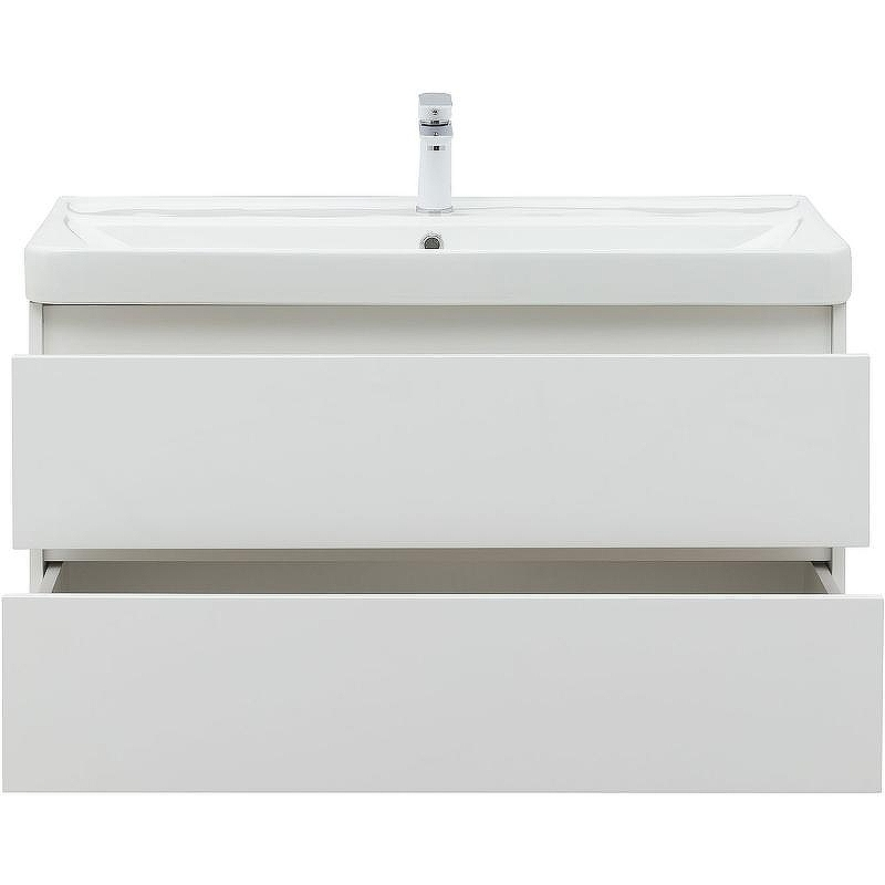 Тумба под раковину Aquanet Вега 100 316655 подвесная Белый глянец, купить, цена, заказать, магазин, доставка, скидка, промокод, купить, цена, заказать, магазин, доставка, скидка, промокод