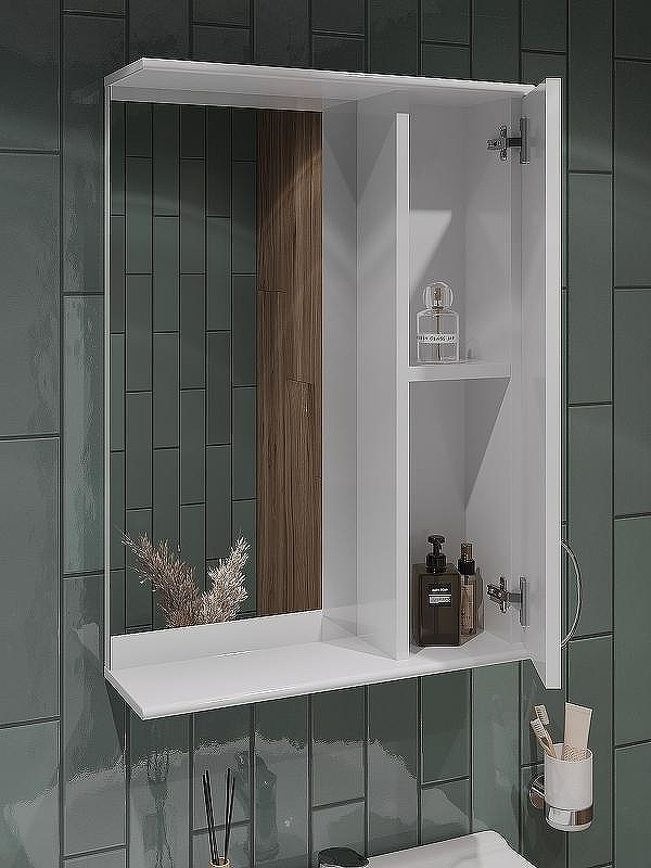 Зеркало со шкафом Orange Лайт 50 LA-50ZSW Белое глянцевое, купить, цена, заказать, магазин, доставка, скидка, промокод, купить, цена, заказать, магазин, доставка, скидка, промокод