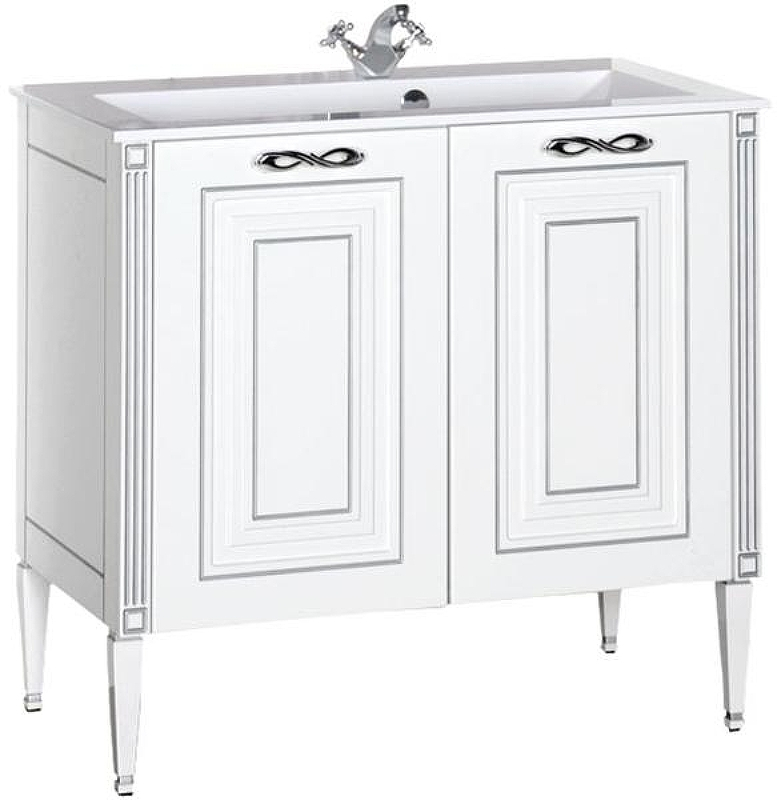 Тумба под раковину Aquanet Паола 90 181762 Белая серебро, купить, цена, заказать, магазин, доставка, скидка, промокод, купить, цена, заказать, магазин, доставка, скидка, промокод