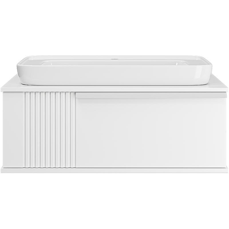 Тумба с раковиной Brevita Savoy 90 УТ000014905 подвесная Белая матовая, купить, цена, заказать, магазин, доставка, скидка, промокод, купить, цена, заказать, магазин, доставка, скидка, промокод