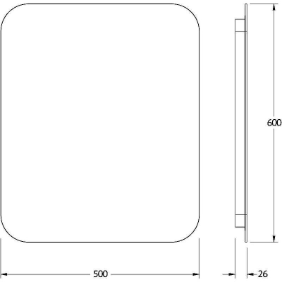 Зеркало Defesto Opti 50x60 DF 2813S с подсветкой 19W-3000К/Сенсорный выключатель/Теплый белый свет