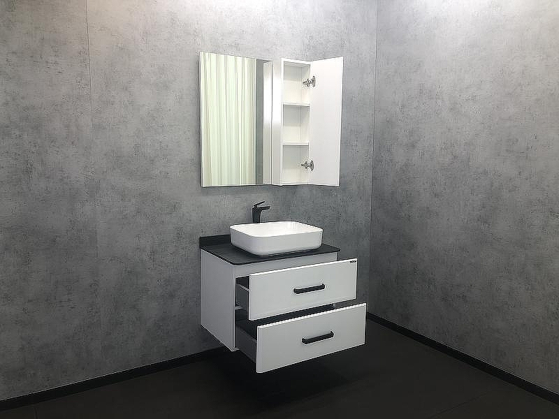 Зеркало со шкафом Comforty Амстердам 75 00004144209 Белый глянец, купить, цена, заказать, магазин, доставка, скидка, промокод, купить, цена, заказать, магазин, доставка, скидка, промокод