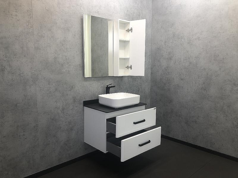 Зеркало со шкафом Comforty Амстердам 75 00004144209 Белый глянец, купить, цена, заказать, магазин, доставка, скидка, промокод, купить, цена, заказать, магазин, доставка, скидка, промокод