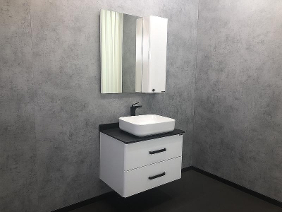 Зеркало со шкафом Comforty Амстердам 75 00004144209 Белый глянец