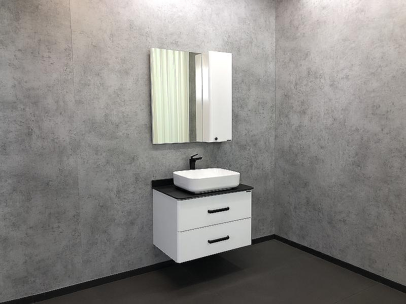 Зеркало со шкафом Comforty Амстердам 75 00004144209 Белый глянец, купить, цена, заказать, магазин, доставка, скидка, промокод, купить, цена, заказать, магазин, доставка, скидка, промокод