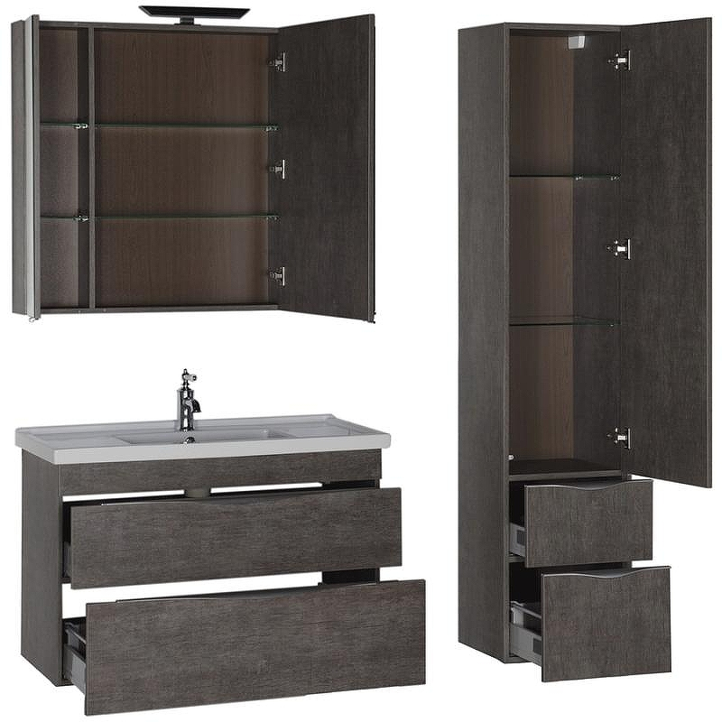 Комплект мебели для ванной Aquanet Эвора 100 183165 подвесной Дуб антик, купить, цена, заказать, магазин, доставка, скидка, промокод, купить, цена, заказать, магазин, доставка, скидка, промокод