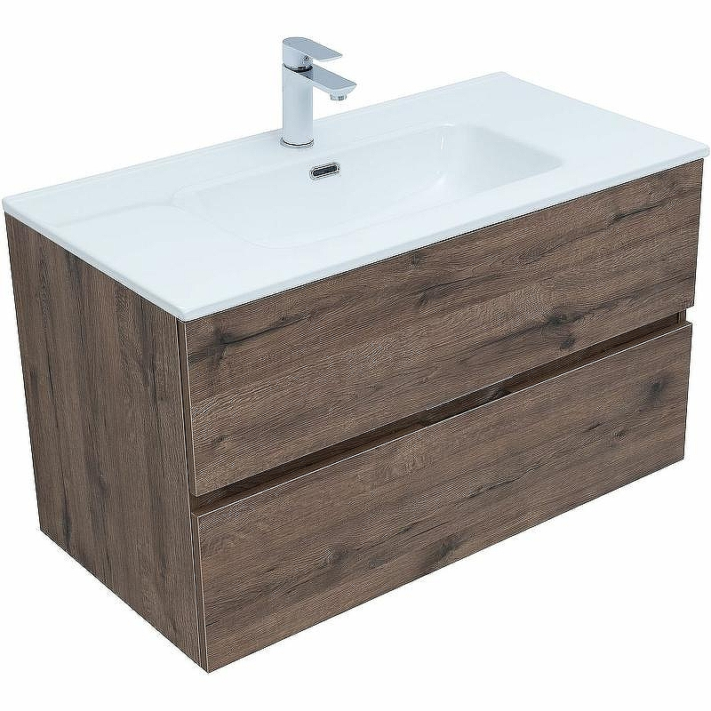 Тумба под раковину Aquanet Алвита New 90 334187 подвесная Дуб веллингтон табак, купить, цена, заказать, магазин, доставка, скидка, промокод, купить, цена, заказать, магазин, доставка, скидка, промокод