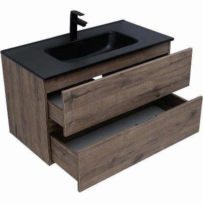 Тумба под раковину Aquanet Алвита New 90 334187 подвесная Дуб веллингтон табак