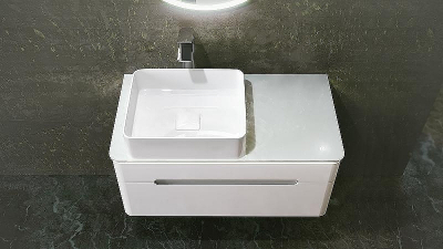 Тумба под раковину Jorno Shine 90 Shi.01.90/P/W подвесная Белый глянец