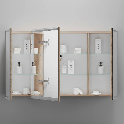 Зеркальный шкаф Sancos Mirror 120 MI120EG с подсветкой Дуб галифакс натуральный