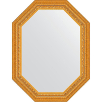 Зеркало Evoform Octagon 64x84 BY 7135 в багетной раме - Сусальное золото 80, купить, цена, заказать, магазин, доставка, скидка, промокод, купить, цена, заказать, магазин, доставка, скидка, промокод
