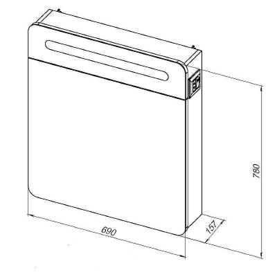 Зеркальный шкаф Aquanet Лукка 70 178955 с подсветкой Белый глянцевый