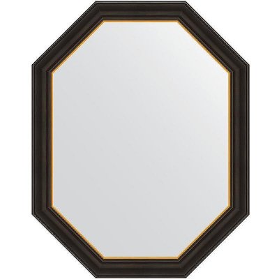 Зеркало Evoform Polygon 93х73 BY 7288 в багетной раме - Черное дерево с золотом 71