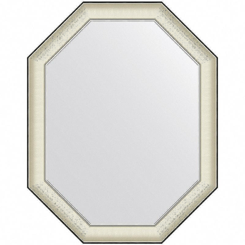 Зеркало Evoform Octagon 94x74 BY 7445 в багетной раме - Белая кожа с хромом 78, купить, цена, заказать, магазин, доставка, скидка, промокод, купить, цена, заказать, магазин, доставка, скидка, промокод