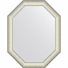 Зеркало Evoform Octagon 94x74 BY 7445 в багетной раме - Белая кожа с хромом 78, купить, цена, заказать, магазин, доставка, скидка, промокод, купить, цена, заказать, магазин, доставка, скидка, промокод