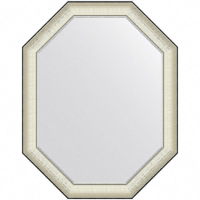 Зеркало Evoform Octagon 94x74 BY 7445 в багетной раме - Белая кожа с хромом 78